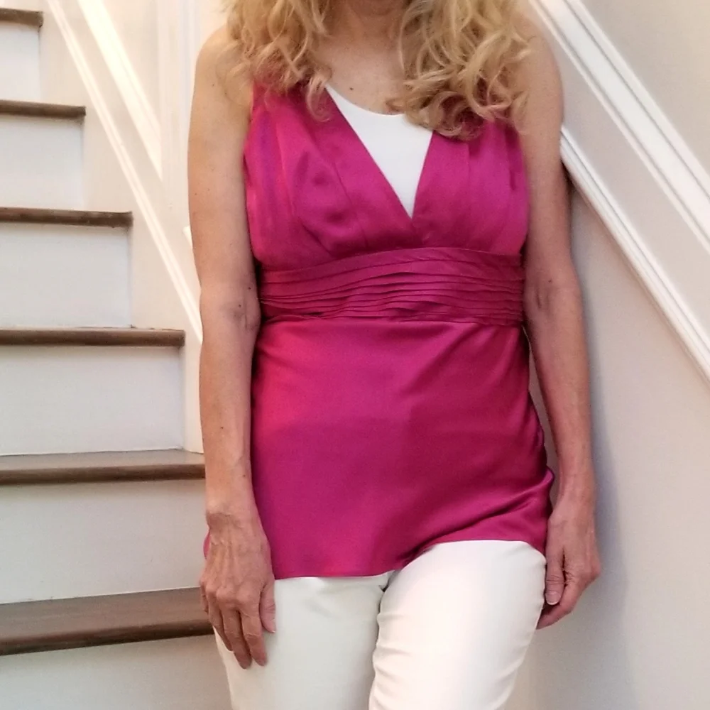 Armani Exchange Gorgeous Ex Cond/Pro Clean Silk Deep Pink Camisole L, $24 - Picture 4 of 11